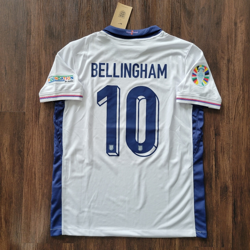 Jude Bellingham England Nike White Euro 2024 New Men’s Soccer Jersey